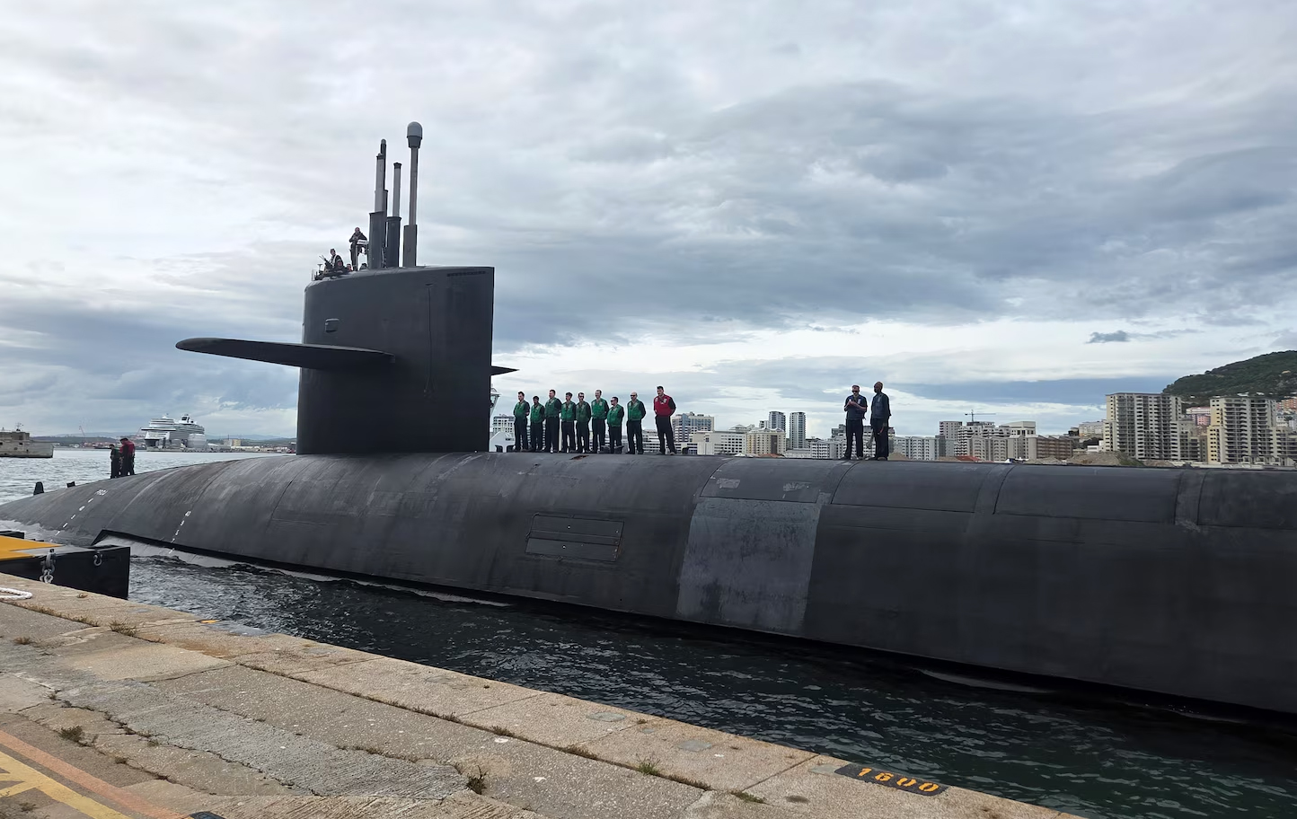An American SSBN on a stopover in Gibraltar.